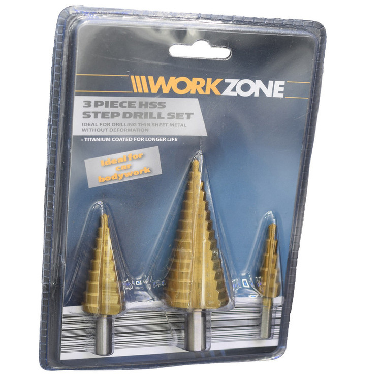 ست مته پله ای WORKZONE روکش تیتانیوم