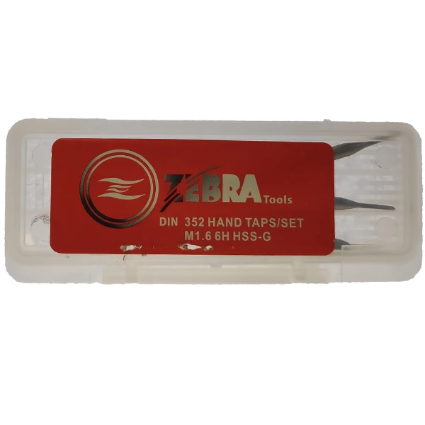قلاویز دستی M1.6 برند ZEBRA Tools مدل DIN 352 HAND TAPS/SET با جنس HSS-G