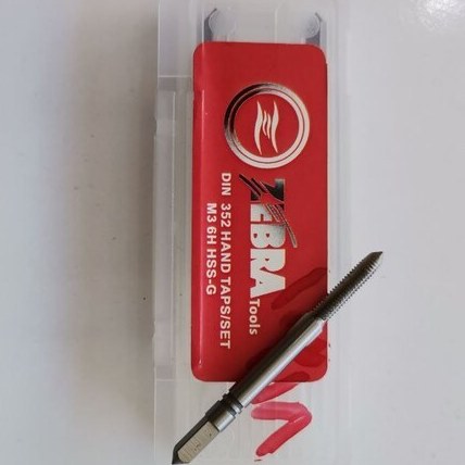 قلاویز دستی M3 برند ZEBRA Tools مدل DIN 352 HAND TAPS/SET با جنس HSS-G
