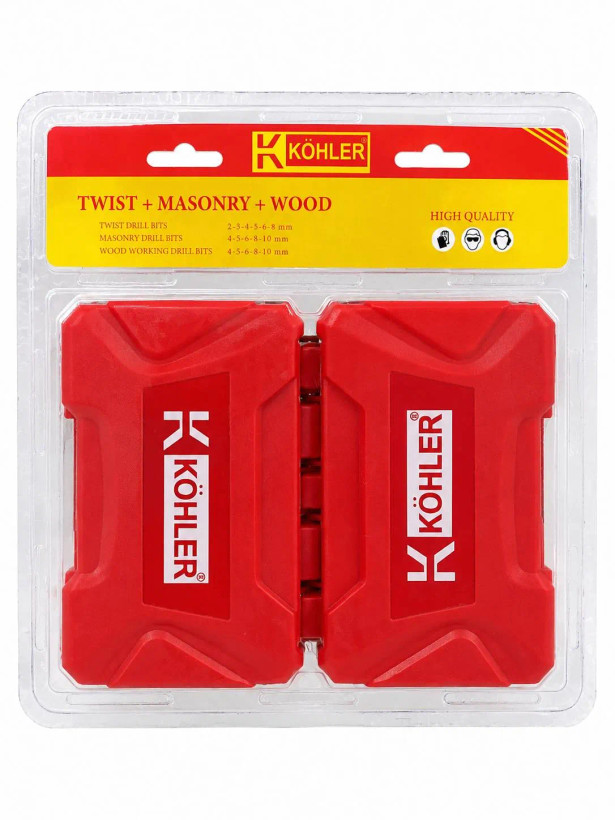 <img src="kohler-drill-set.png" alt="ست مته 16 عددی KOHLER مناسب سوراخکاری چوب، آهن و دیوار">